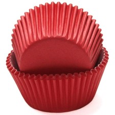 Chef Craft 50 Count Cupcake Liners Muffin Size Baking Cups - Bright Red