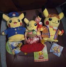 Lot De 3 Peluches Pokemon Center Pikachu Japan Limited Plush 