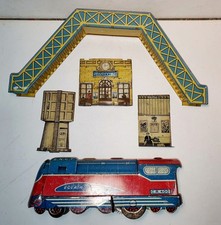 TRAIN ÉCLAIR SNCF C.R 400 CHARLES ROSSIGNOL Jouet Mécanique + Décors Jep Hornby