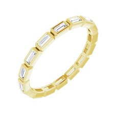 Bague baguette en or jaune 14