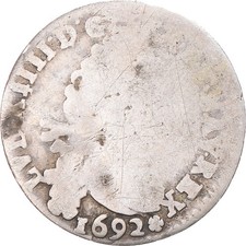 Monnaie, France, Louis XIV, 4 Sols aux 2 L, 1692, Metz, B+, Argent, Gadoury:106