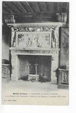 71  MUSEE DE CLUNY  CHEMINEE EN PIERRE SCULPTEE