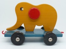 ANCIEN GRAND JOUET A TIRER EN BOIS .ELEPHANT N° 2