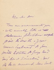 François SICARD sculpteur lettre autographe signée la statue de George Sand