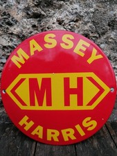 Plaque émaillée Agricole MASSEY HARRIS enamel sign no Schluter Lanz Fergusson