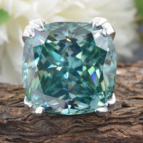 Bague diamant bleue traité - bague,