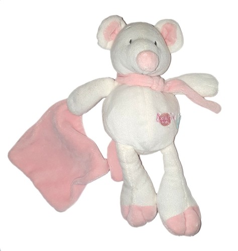 Doudou souris blanche rose - souris,