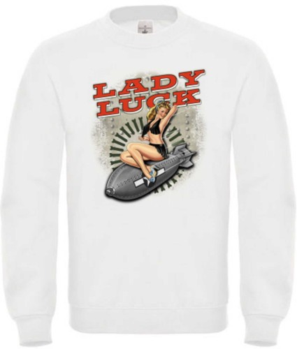 Sweat shirt blanc - blanc, avec