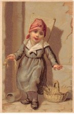 Chromos - COR15027 - Fille - Panier - Foin - 11x7 cm environ