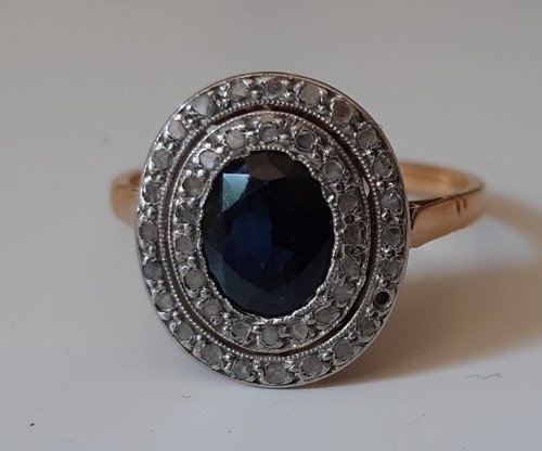 Bague ancienne saphir 18 - ancienne,