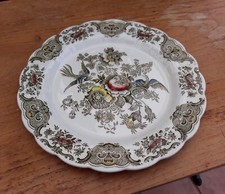 Plat Rond Porcelaine Anglaise Ridgway Staffordshire Windsor England Vert vintage