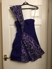 Robe aline asymétrique vintage violet/bleu indigo Karen Millen taille S 8