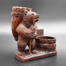 Ours de randonnée sculpté Forêt-Noire ancien c1890 Brienz Suisse Suisse Suiss...
