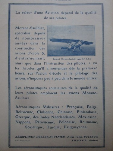 1927 pub aeroplane morane - pub,