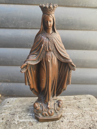 Statue vierge marie - marie, couronnée