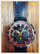Pulsar VK63-X001 Chronograph 100m / Signé et numérotée 470959 / Bracelet en cuir