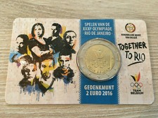2 EURO BELGIQUE 2016 TEAM BELGIUM JO RIO VERSION FLAMANDE COMMEMORATIVE NEUVE