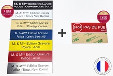 Plaque boite aux lettres autocollante 3M dimension 10 x 2.5 cm - à personnaliser