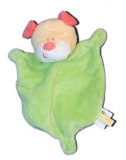 Doudou plat Chien Vert