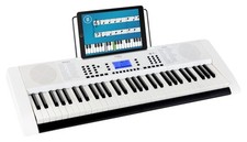 Clavier Piano Numerique Electrique Synthetiseur Pro 61 Touches 300 Sons Blanc
