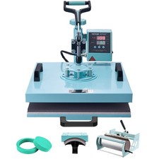 VEVOR Presse à Chaud pour T-shirt 38x38 cm 5-en-1 avec Presse à Tasse 89 cL Vert