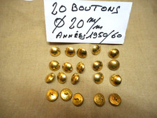 ? 20 BOUTONS MILITAIRES METALLIQUES DORES 20 mm Années 50/60 ?