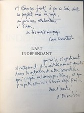 ENVOI D'OLIVIER DEBRE - EO 1958 P. COURTHION : L'ART INDEPENDANT