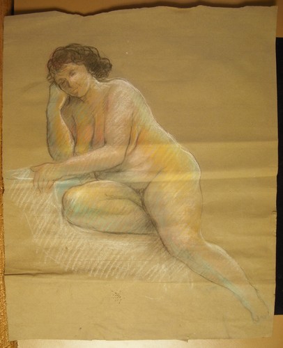 Dessin anonyme jeune - anonyme, nu