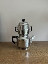 Ancienne Cafetière en Laiton Chromé et Poignées en Bakélite - Art Déco