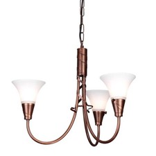 Lustre Lampe Suspendue Plafonnier Acier Verre Cuivre D 52 CM Salle à Manger