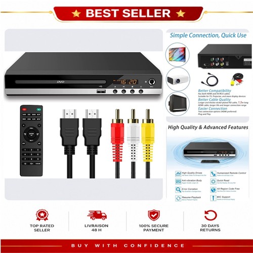 Lecteur dvd hdmi 1080p toutes - 1080p,