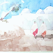 Aquarelle Orientaliste debut