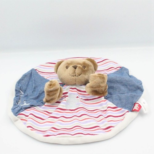 Doudou plat rond - ours, marron
