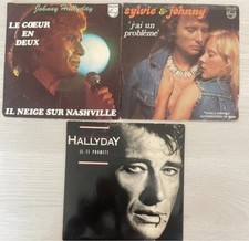 3 x 45t Johnny Hallyday rare vinyl disque platine