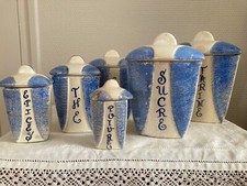  série 6 Pots à épices en faïence, années 50