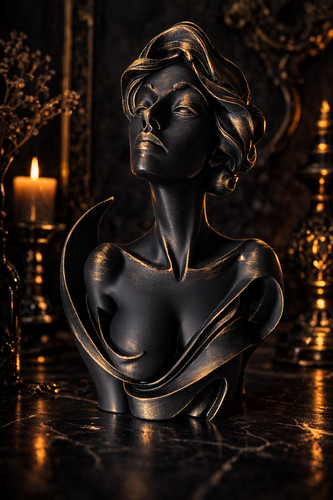 Sculpture femme buste noir - sculpture,