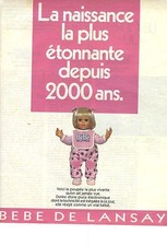 publicité advertising  2000    LANSAY jouets poupée Bébé