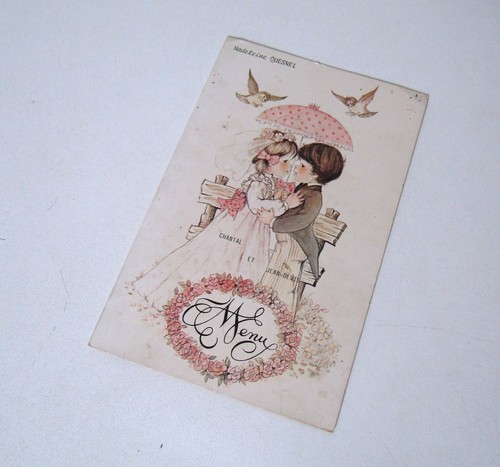 Ancien menu mariage vintage - ancien, de