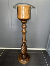 Cendrier sur pied en bois torsadé, Fer Forgé décoratif