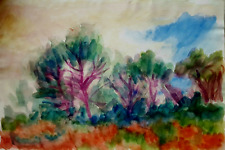 TABLEAU FRANCOIS DIANA MARSEILLE PEANO PAYSAGE AUX PINS EN PROVENCE