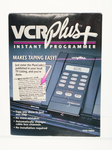 Vcr plus instant - plus+, programmer