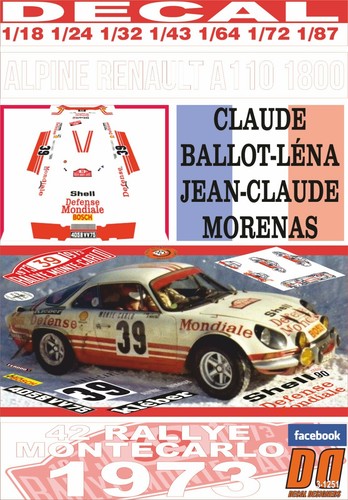 Decal alpine renault - renault, 1800