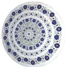 36 " Marbre Centre Table Top Pierre Lapis Incrustation Handmade