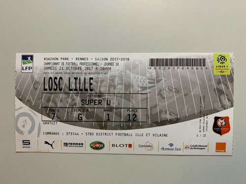 Ticket match rennes lille 21 - -,