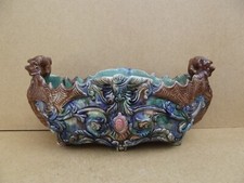 ancienne jardinière cache pot barbotine art nouveau Onnaing Palissy ? grotesque