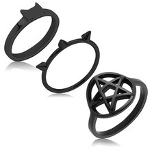 Inox Femme Bague Punk Gothique