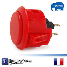 Boutons arcades originaux Sanwa Denshi OBSF-30 - Genuine Sanwa - Rouge - Red