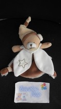 Doudou plat ours beige - beige, blanc