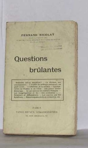 Questions brûlantes nicolay - brûlantes, |