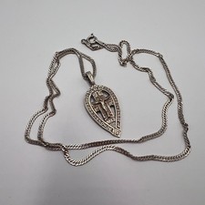 Collier pendentif croix orthodoxe vintage en argent sterling 925 religieux...